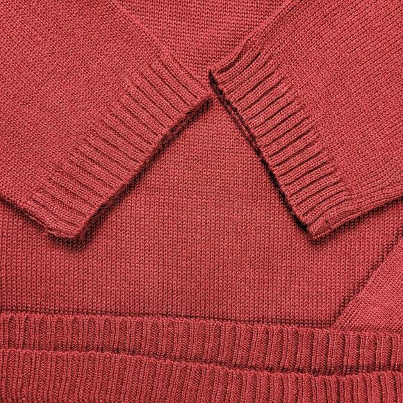 Massini Fair Isle Dark Red Maroon Sweater Dress Tunic Self Sash Belt size Large - Picture 10 of 13